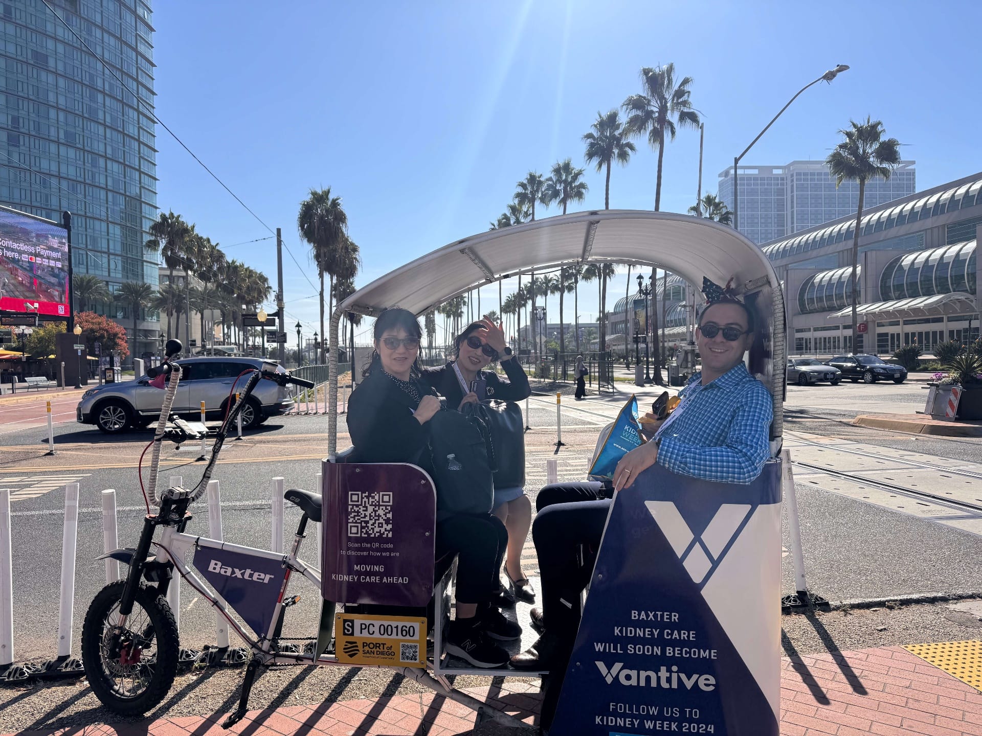 Branded pedicab at San Diego Convention Center event