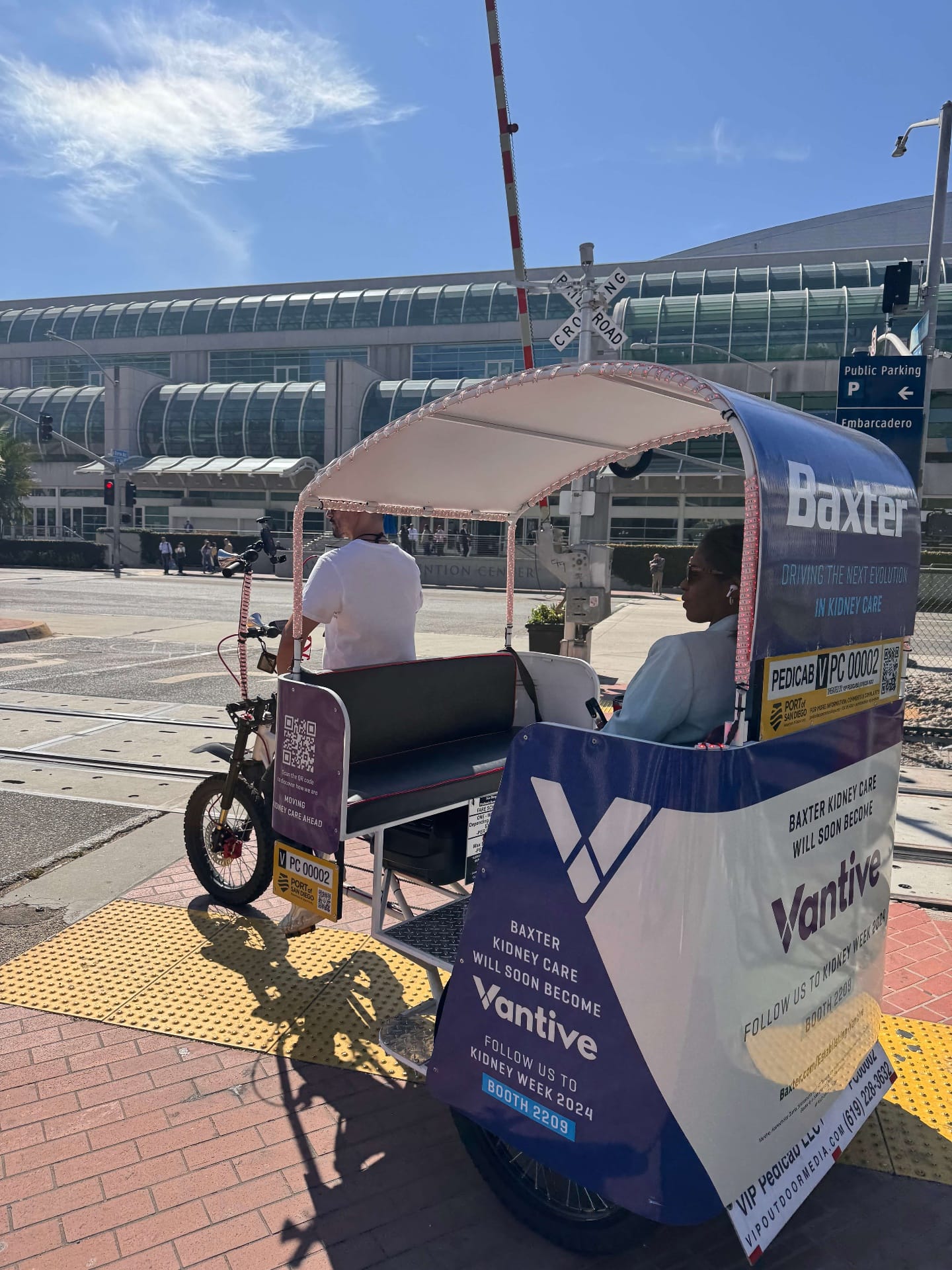 Custom wrapped pedicab mobile advertising