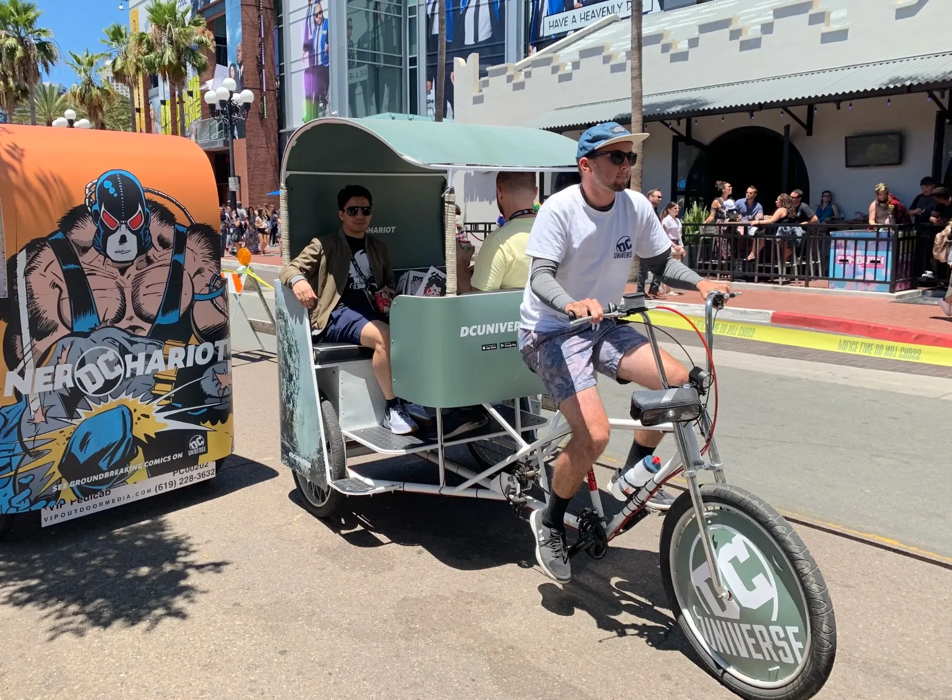DC Universe Nerd Chariot pedicab in Gaslamp Quarter Comic-Con