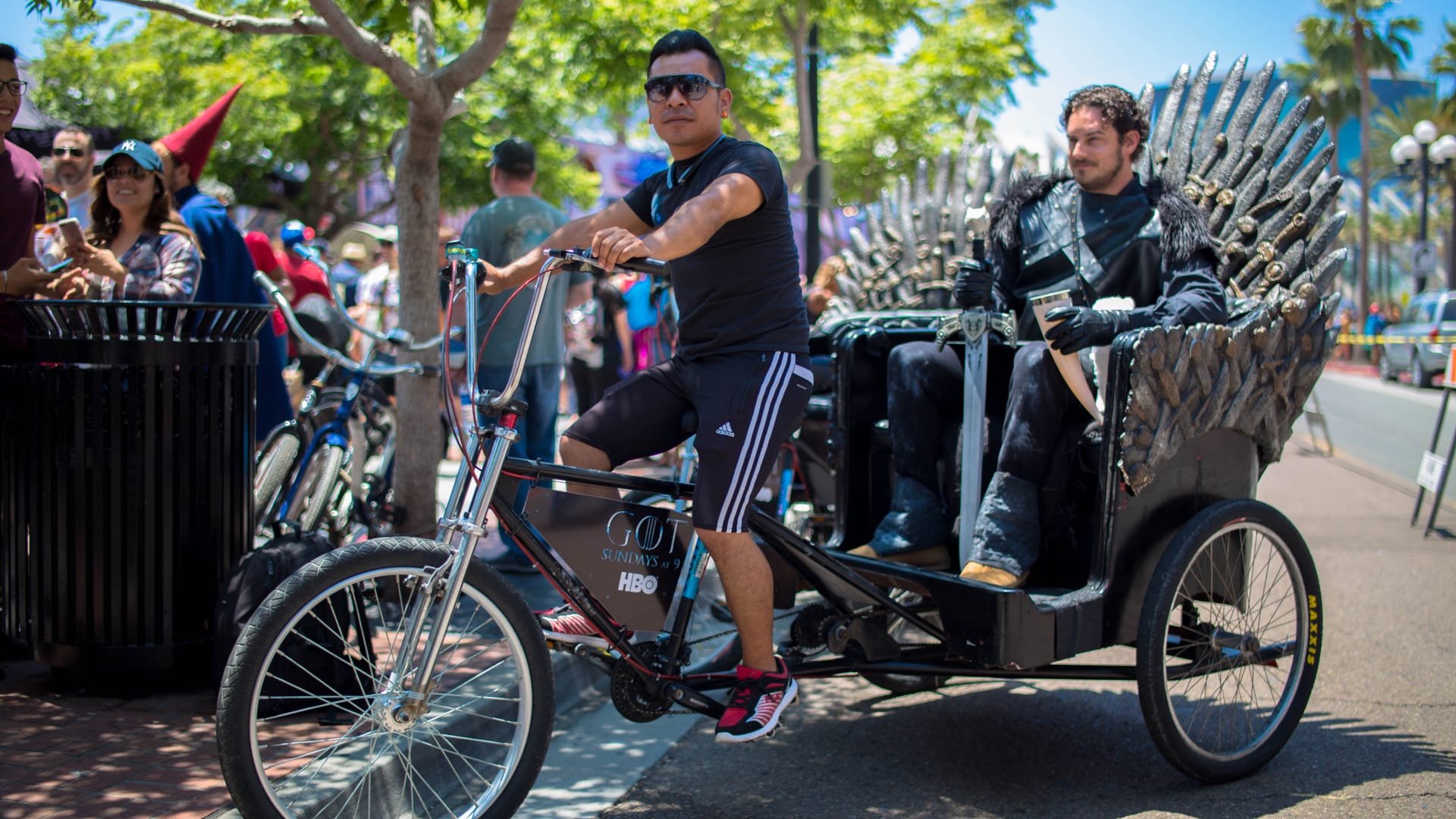 HBO Game of Thrones Iron Throne pedicab at San Diego Comic-Con