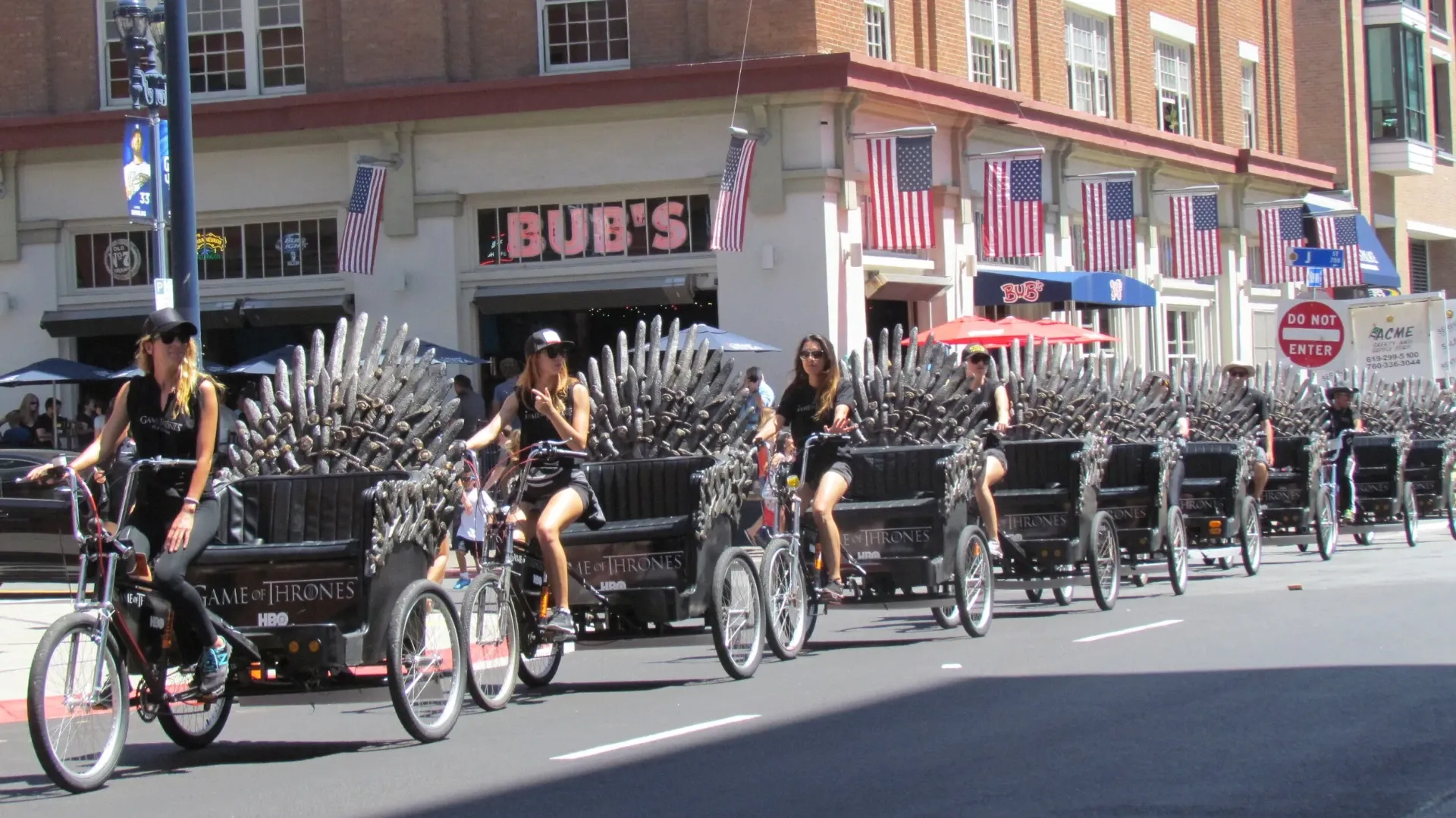 Game of Thrones HBO pedicab fleet cruising Gaslamp Quarter Comic-Con