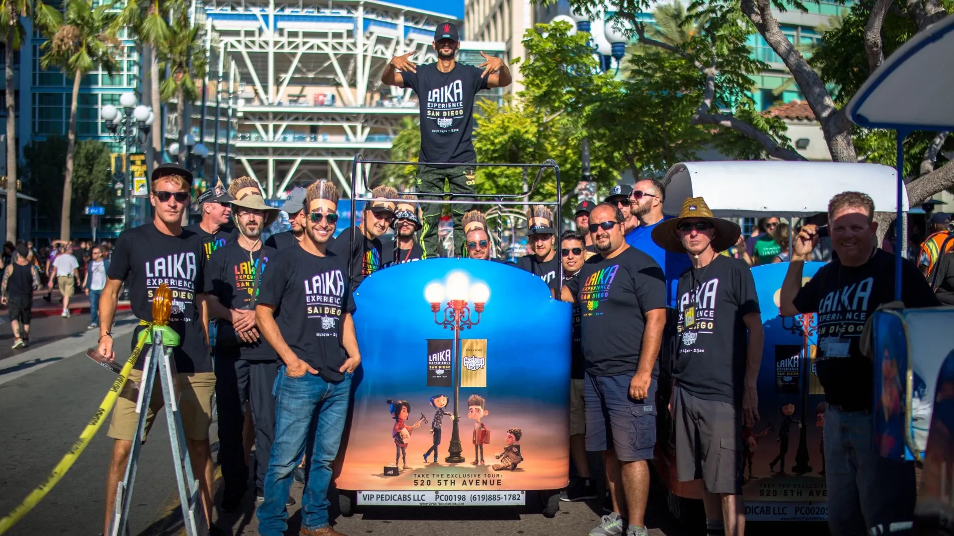LAIKA Experience pedicab crew at Comic-Con San Diego