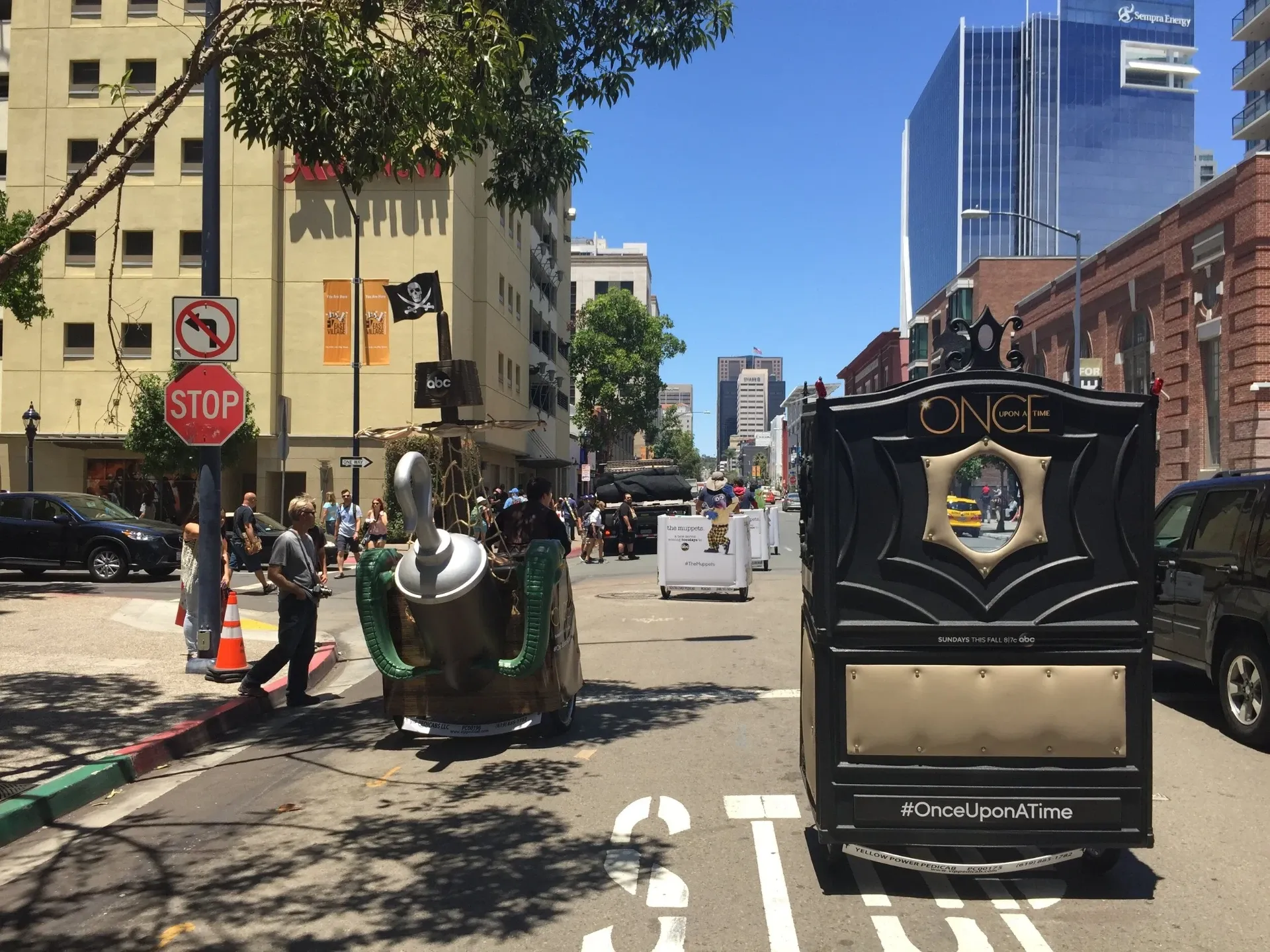 Once Upon a Time custom pedicab fleet downtown Comic-Con