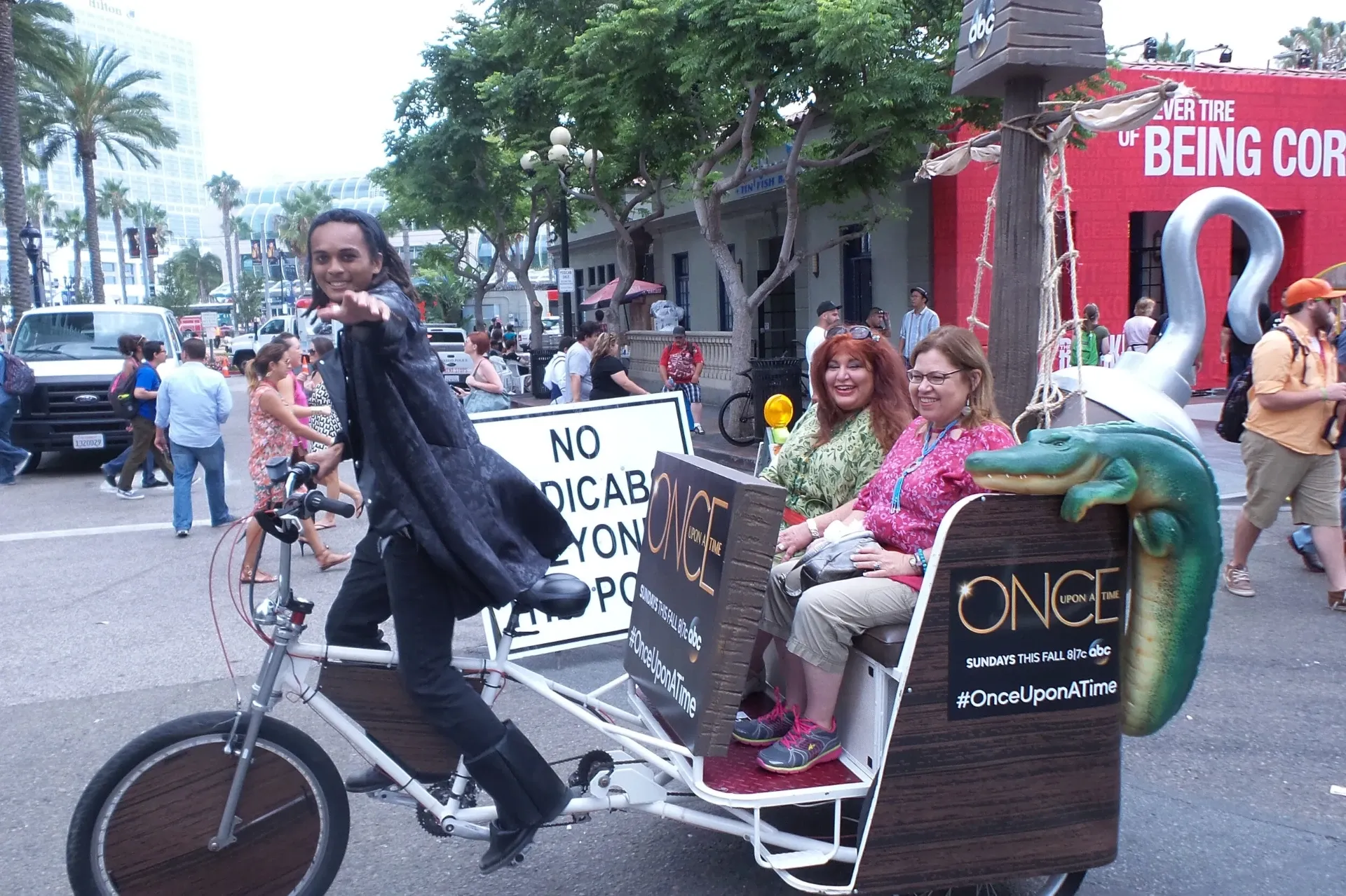 Once Upon a Time pedicab passengers at Convention Center Comic-Con