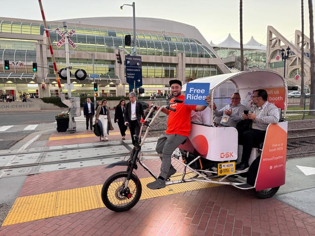 Pedicab branding zones rear view