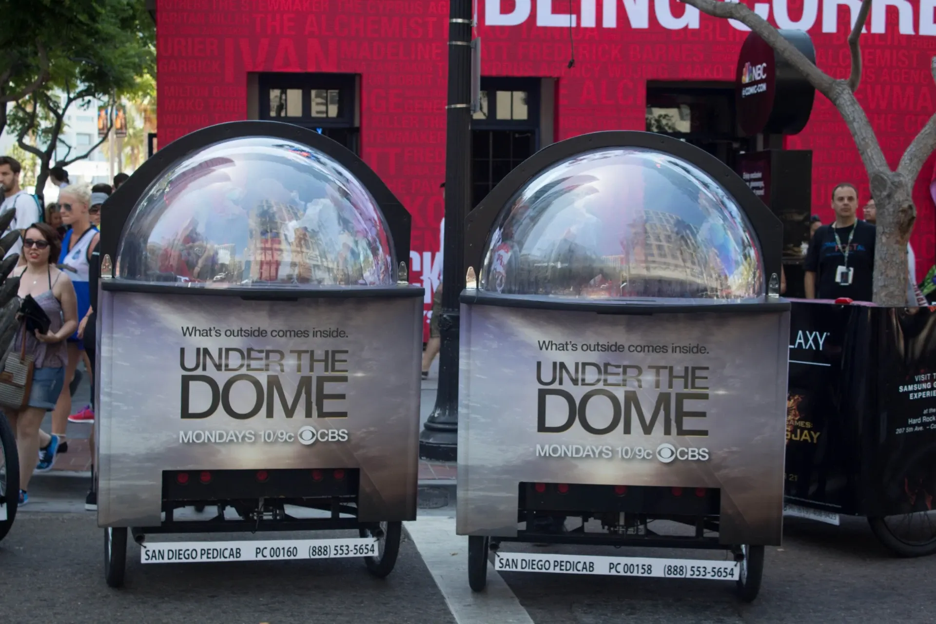 Under the Dome CBS pedicab fleet in Gaslamp Quarter Comic-Con