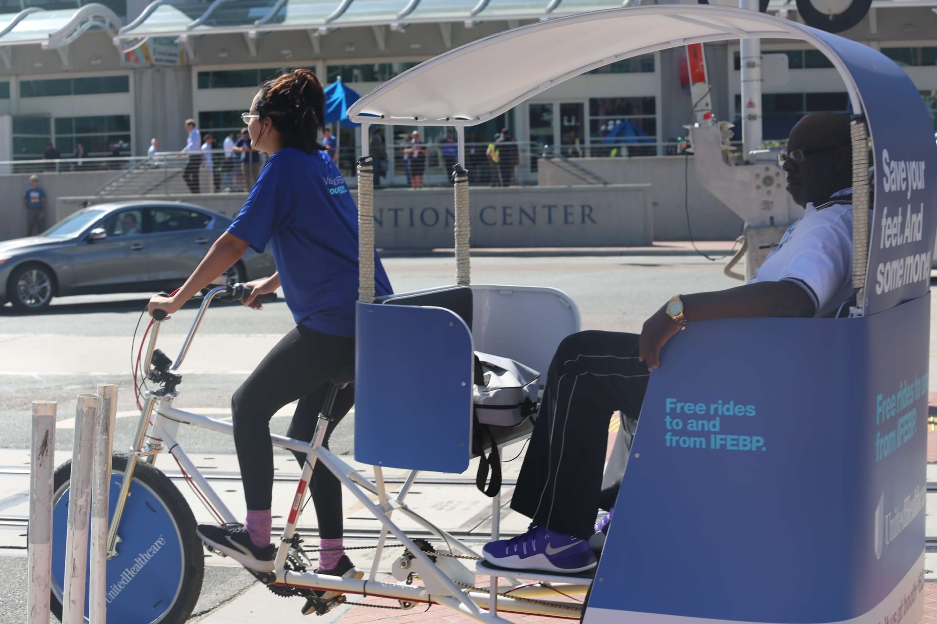 UnitedHealthcare free-ride pedicabs at the San Diego Convention Center