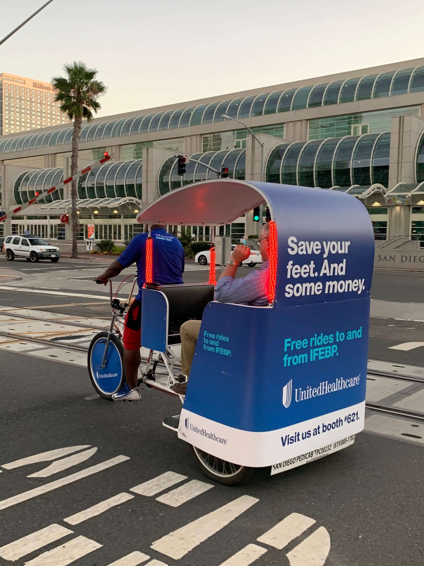 UnitedHealthcare pedicab night ride near San Diego Convention Center